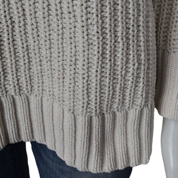 Aerie Chenille Oversized Turtleneck Sweater Cream Beige Size XS - Picture 5 of 12